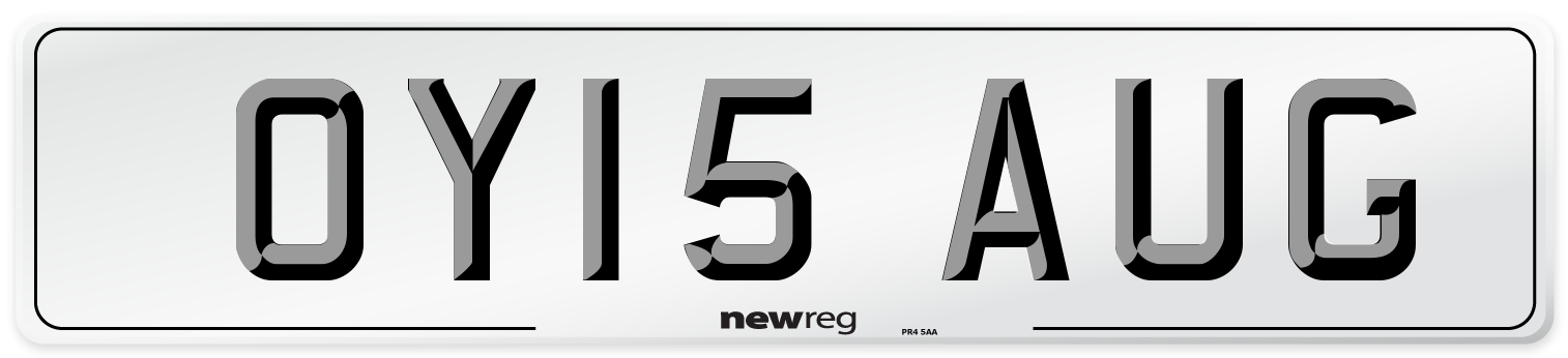 OY15 AUG Number Plate from New Reg